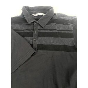 Travis Mathew Pima Cotton Blend Golf Polo Black on Black Striped Size XL